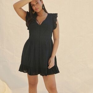 Anthropologie Black Peregrine Mini Dress, Size Small